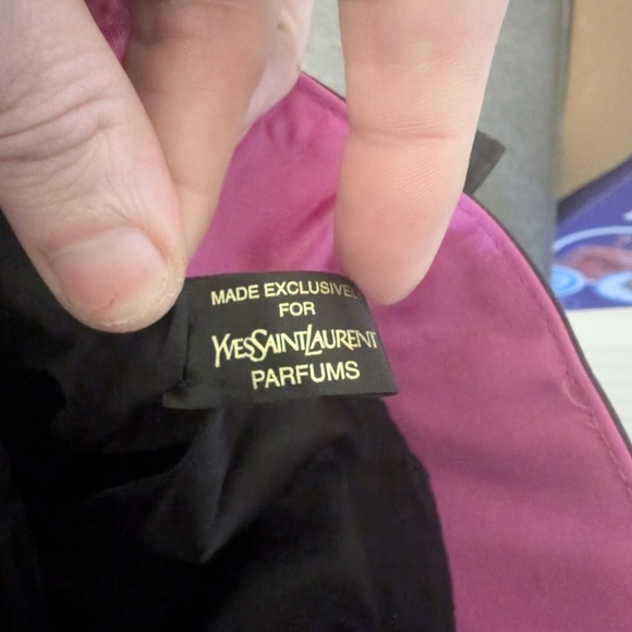 NWOT Yves Saint Laurent Black And Vibrant Pink GWP Perfume Tote with Gold Tag - Picture 5 of 5